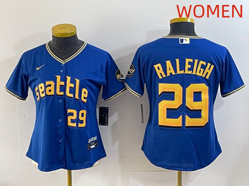 Women 2025 Seattle Mariners 29 Raleigh Blue City Edition Nike MLB Jersey style 7